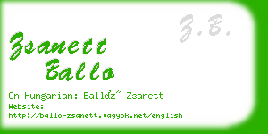 zsanett ballo business card